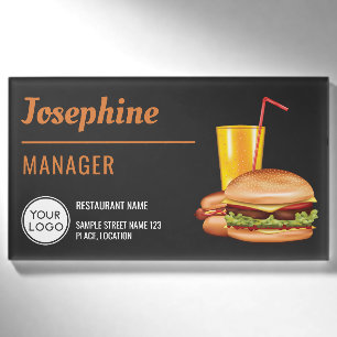 Hamburger und Hot Dog Fast Food Restaurant nach Ma Namenschild