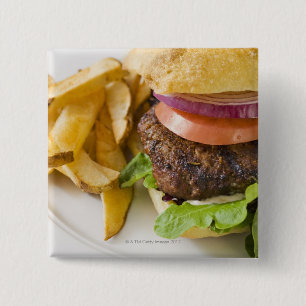 Hamburger und Pommes-Frites Button