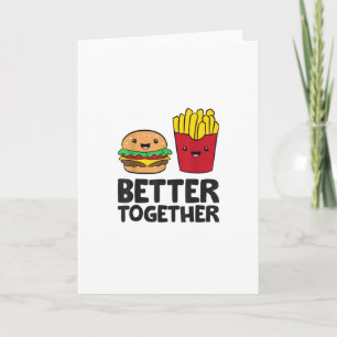 Hamburger und Pommes lieben Fast Food mehr T Karte