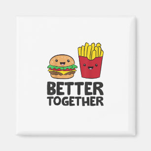 Hamburger und Pommes lieben Fast Food mehr T Magnet
