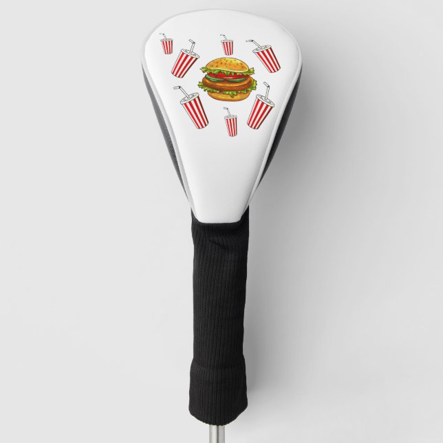 Hamburger und Soda Golf Headcover (Vorderseite)