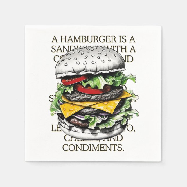 Hamburger Vintage Skizze von CallisC Arts ⭐ ⭐ ⭐ ⭐  Serviette (Vorderseite)