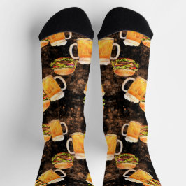 Hamburgerbier auf dunkel gesprenkelt socken