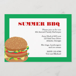 Hamburgers - invitations de partie de BBQ