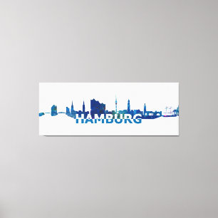 Hamburgskyline-Silhouette Leinwanddruck