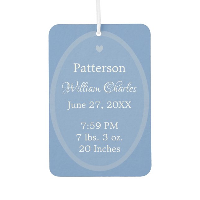 HAMbWG-Babyankündigung Air Freshener Autolufterfrischer (Vorderseite)