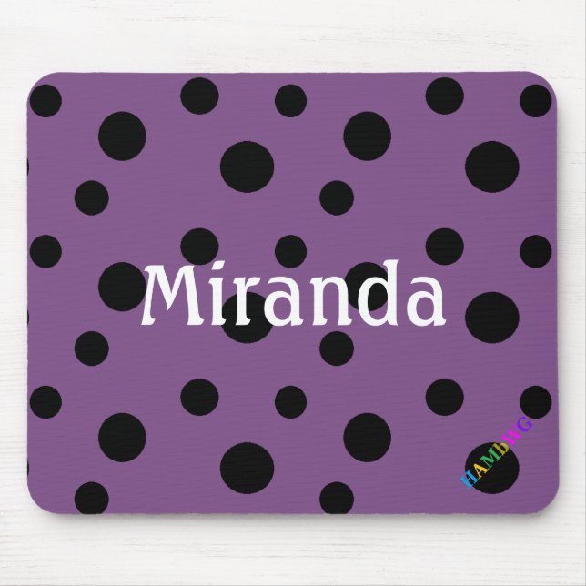 HAMbWG - Computer Mouse - Black Crazy Polka Dots Mousepad (Vorne)