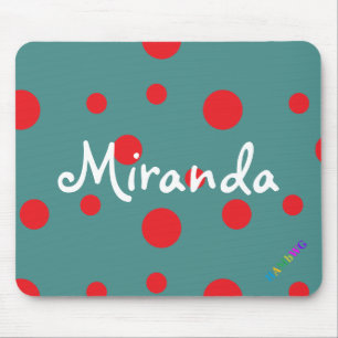 HAMbWG - Computer Mouse - Red Polka Dots Mousepad