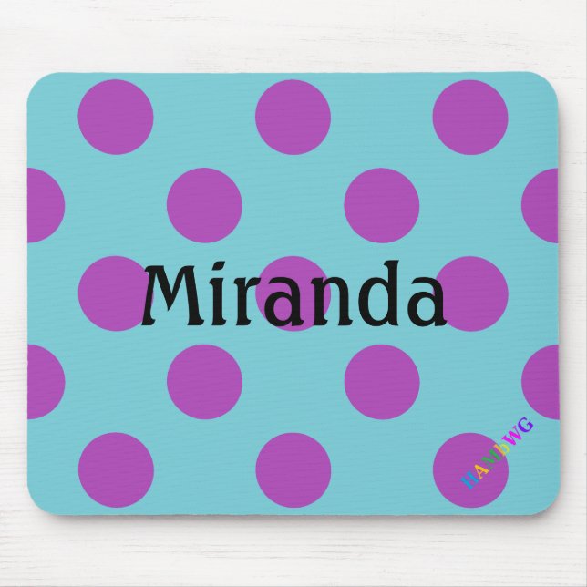 HAMbWG - Computer Mouse - Violet Polka Dots Mousepad (Vorne)