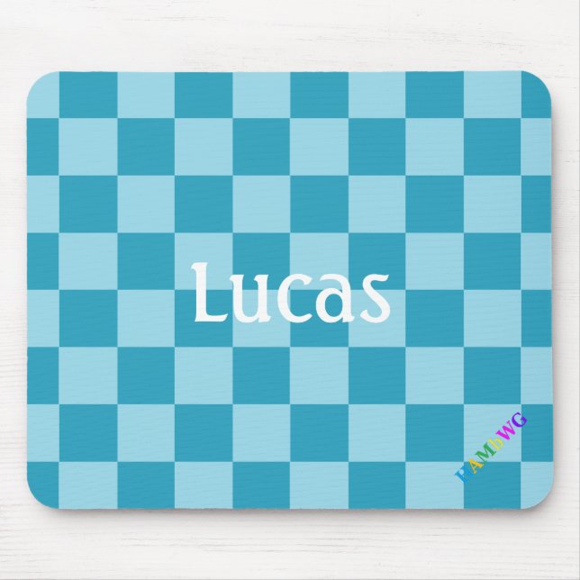 HAMbWG - ComputerMaus - Aqua-Schachbrett Mousepad (Vorne)