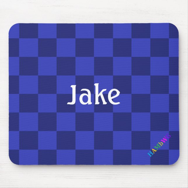 HAMbWG - ComputerMaus - Blaues Schachbrett Mousepad (Vorne)
