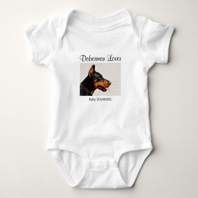 HAMbWG - Doberman Lover - Baby T - Shirt oder Snap (Vorderseite)