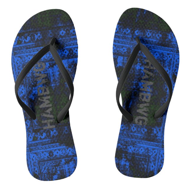 HAMbWG - Drehen-Flop - Gothic Blue Flip Flops (Fußbett)