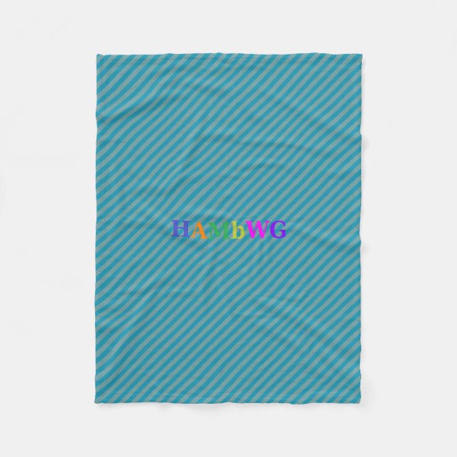 HAMbWG Fleece Blanket - Aqua Stripe (Vorderseite)