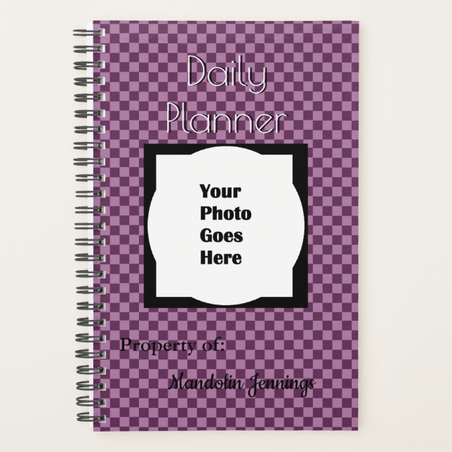 HAMbWG - Foto Daily Planner - Raspberry Gingham Planer (Vorderseite)