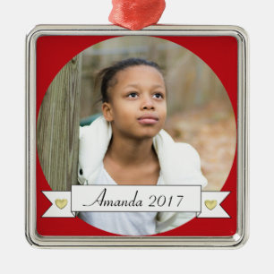 HAMbWG - Foto Ornament mit roter Grenze