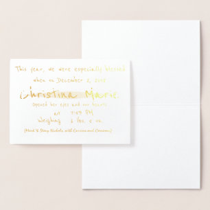 HAMbWG - Gold Foil Card - Baby Ankündigung! Folienkarte
