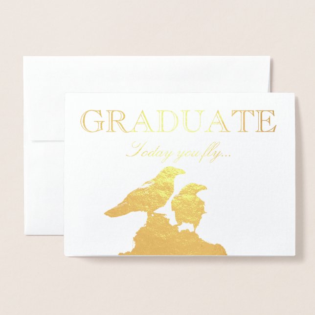 HAMbWG - Gold Foil Card - Graduate - Two Ravens Folienkarte (Vorderseite mit Umschlag)