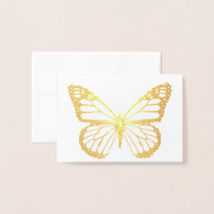 HAMbWG - Gold Foil Card - Schmetterling Mini Note  Folienkarte
