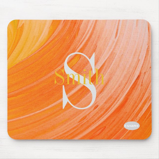 HAMbWG - Orange Swirl Monogramm Mousepad (Vorne)