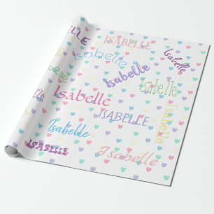 HAMbWG Pastel Hearts Personalizable Geschenkpapier