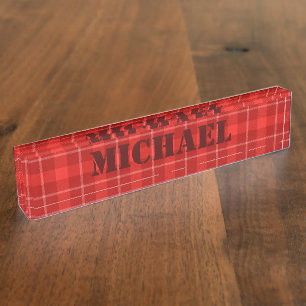 HAMbWG - Red Tartan Namensplakette