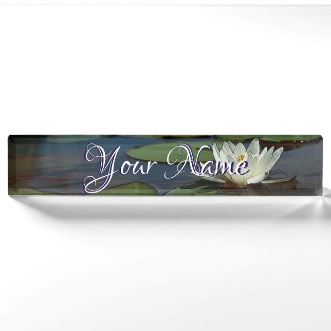 HAMbWG - Schreibtisch Name Plate - Wasserlilie Namensplakette (Vorderseite)