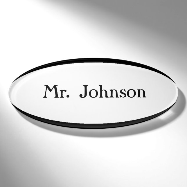 HAMbWG Schwarze Grenze Oval Namenschild (Vorderseite)