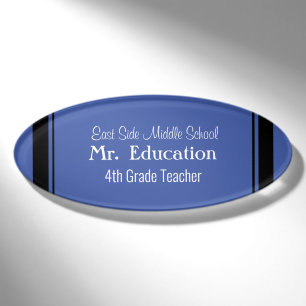 HAMbWG Schwarze Rand-Oval Magnet-Namensschild Namenschild
