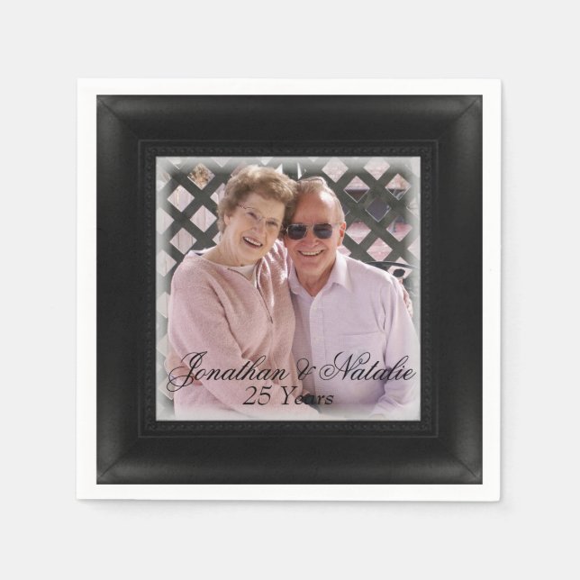 HAMbWG - Schwarzes Gerahmtes Foto Napkin Serviette (Vorderseite)