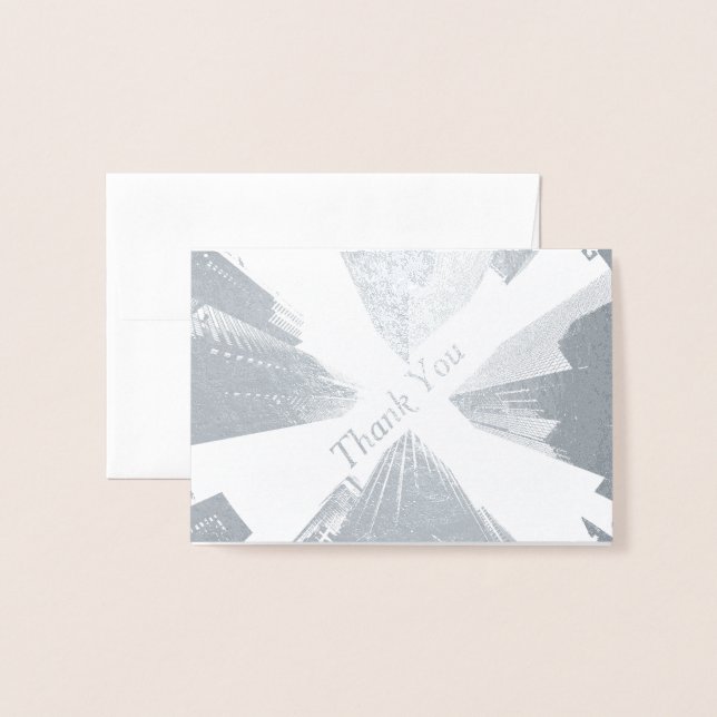 HAMbWG - Silver Foil Card - Danke - Stadt Folienkarte (Vorderseite mit Umschlag)