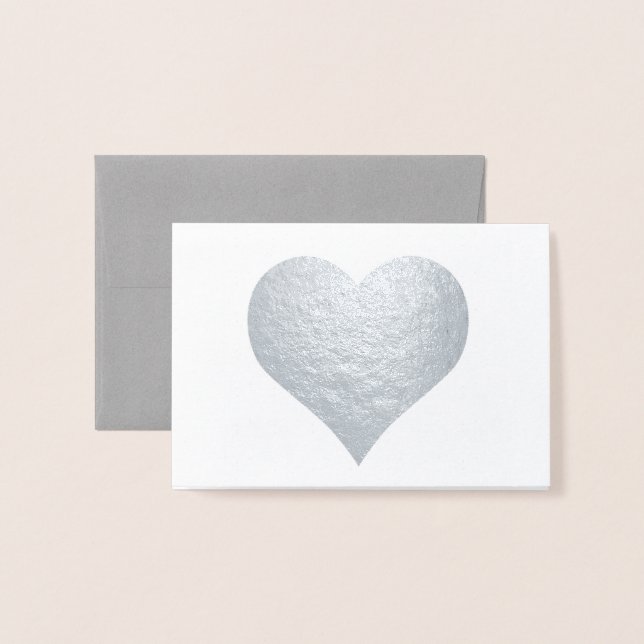 HAMbWG - Silver Foil Card - Herz Folienkarte (Vorderseite mit Umschlag)