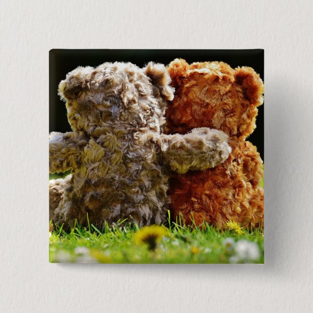 HAMbWG - Square Button - Teddy Bear Friends (Vorderseite)