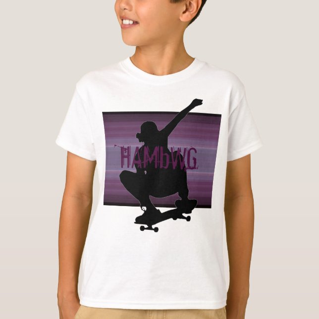 HAMbWG - T Shirt - Amethyst SkateBoarder (Vorderseite)