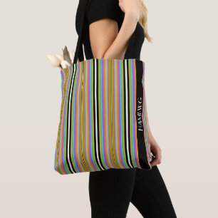 HAMbWG - Tote Bag - Neon Art NeuJugendstil Streife Tasche