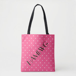 HAMbWG - Tragetasche - Weiß/Rosa Punkte Tasche