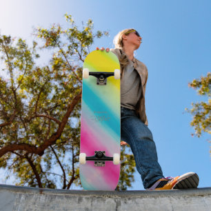 HAMbWG Wasserfarbe in rosa Gelb, Aqua Skateboard