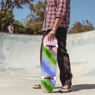 HAMbWG Wasserfarbe in Rosa, Grün und Blau Skateboard