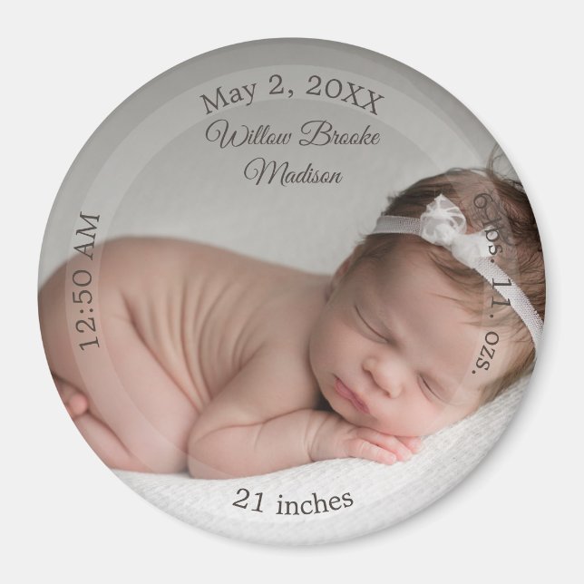 HAMbyWG - Baby Birth Announcement Magnet (Vorne)