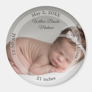 HAMbyWG - Baby-Geburtsankündigung-Magnet Magnet