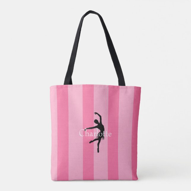 HAMbyWG - Ballett-Thema mit zwei farbig rosa Strei Tasche (Rückseite)