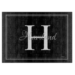 HAMbyWG Benutzerdefiniertes zweifarbiges Monogramm Schneidebrett