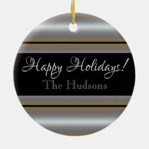 HAMbyWG Black and Pearl White Stripe Foto Keramikornament