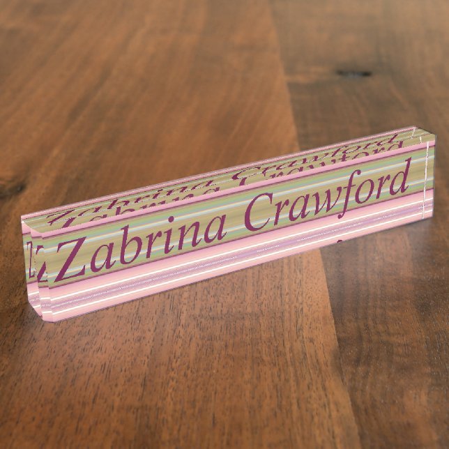 HAMbyWG - Desk Namplate - Lebhafte Sage/Rose Namensplakette (Seite)