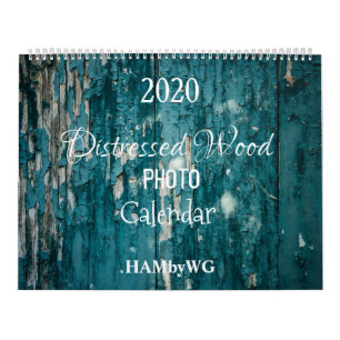 HAMbyWG Distressed Holz Foto-Kalender Kalender