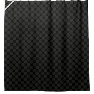 HAMbyWG - Duschvorhang - schwarze Polka-Punkte