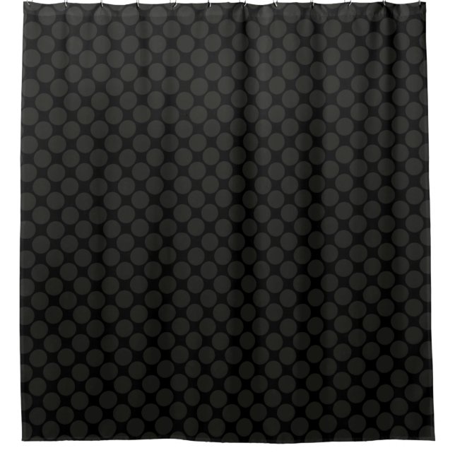 HAMbyWG - Duschvorhang - schwarze Polka-Punkte (Vorderseite)