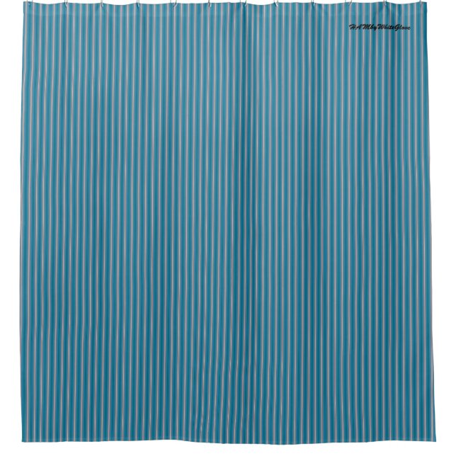 HAMbyWG - Duschvorhang - Streifen Aqua und Grau (Vorderseite)