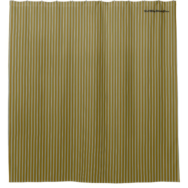 HAMbyWG - Duschvorhang - Streifen Gold und Grau (Vorderseite)