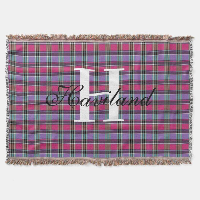 HAMbyWG Farbmonogramm auf rosa Kariert Decke (Vorderseite)